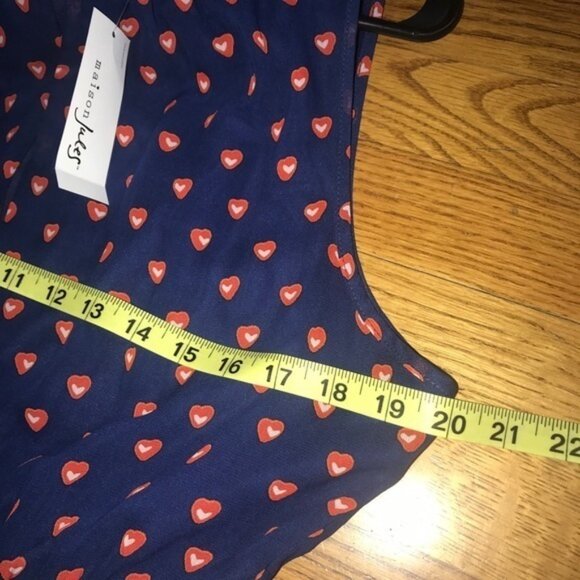 Maison Jules heart print pleated midi dress‎ XL NWT - Picture 5 of 6
